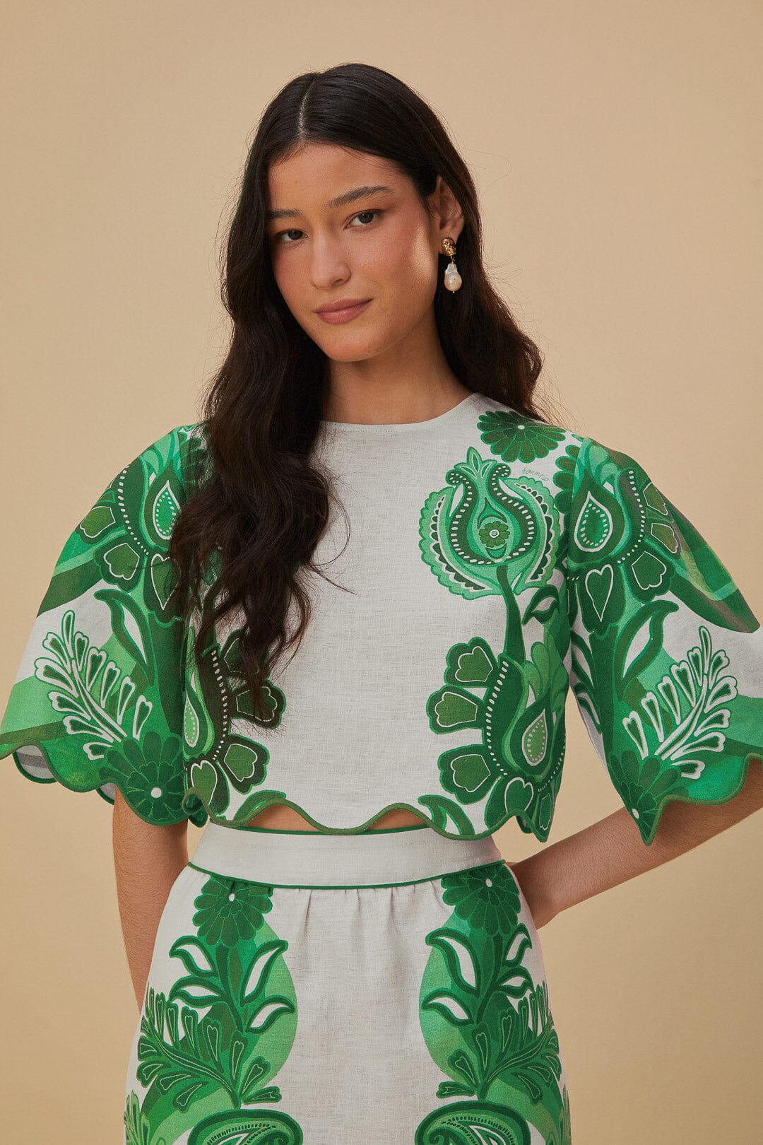 FARM Rio Green Color Festival Euroflax™ Blouse