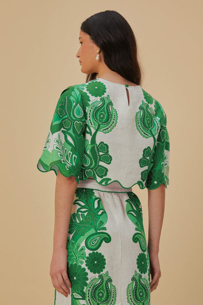 FARM Rio Green Color Festival Euroflax™ Blouse