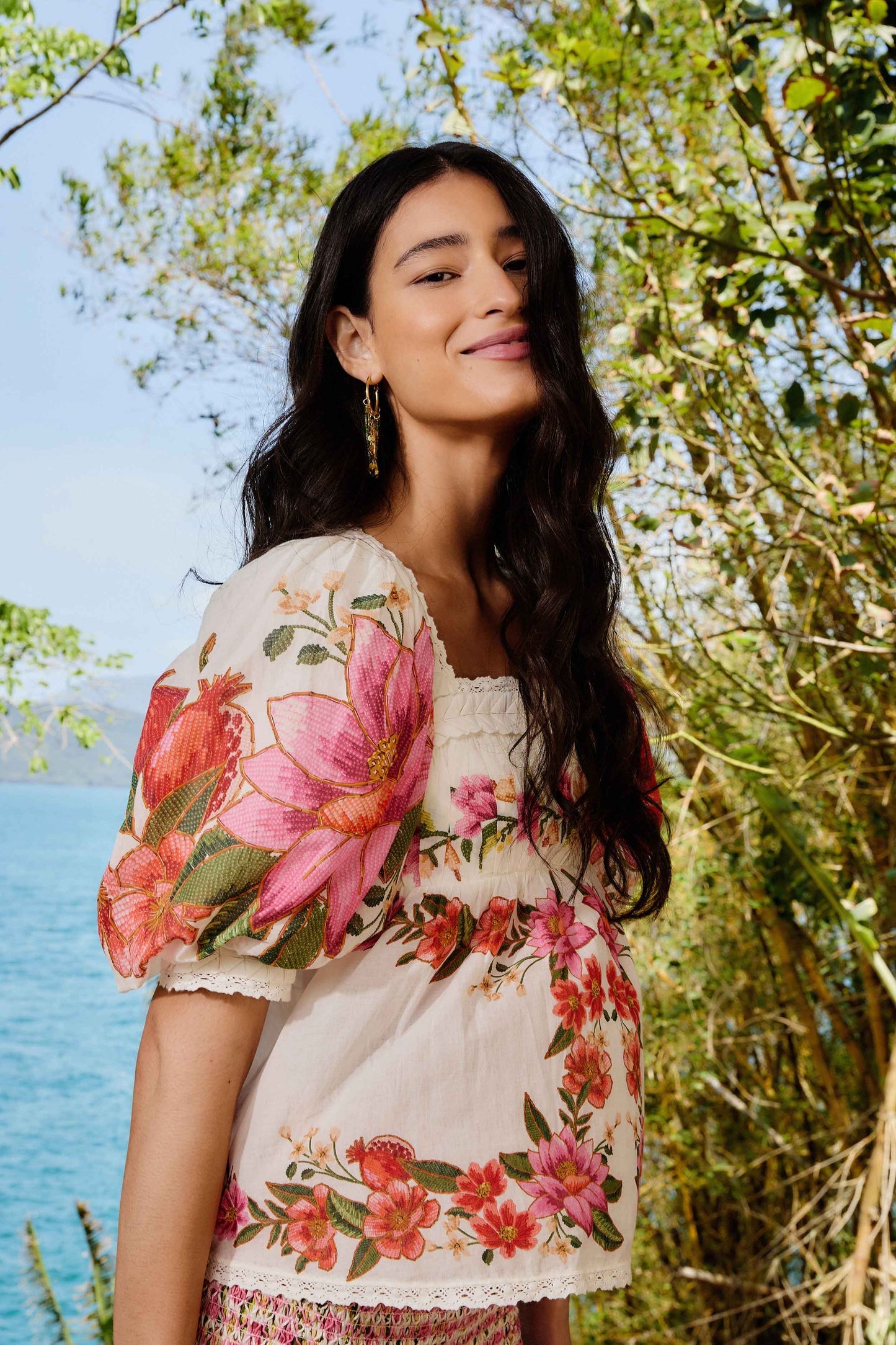FARM Rio Off-White Summer Fruit Blouse