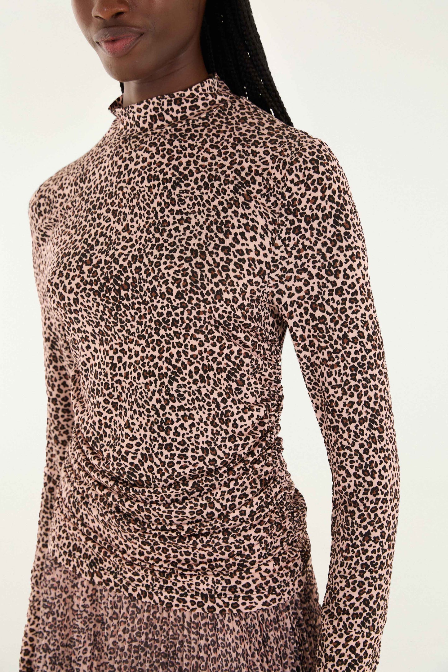 FARM Rio Pink Baby Leopard Jersey Blouse | FARM Rio