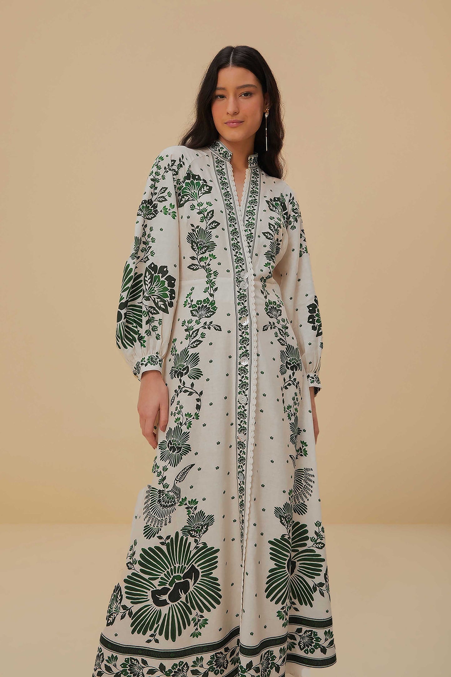 FARM Rio Forest Soul Off-White Maxi Dress