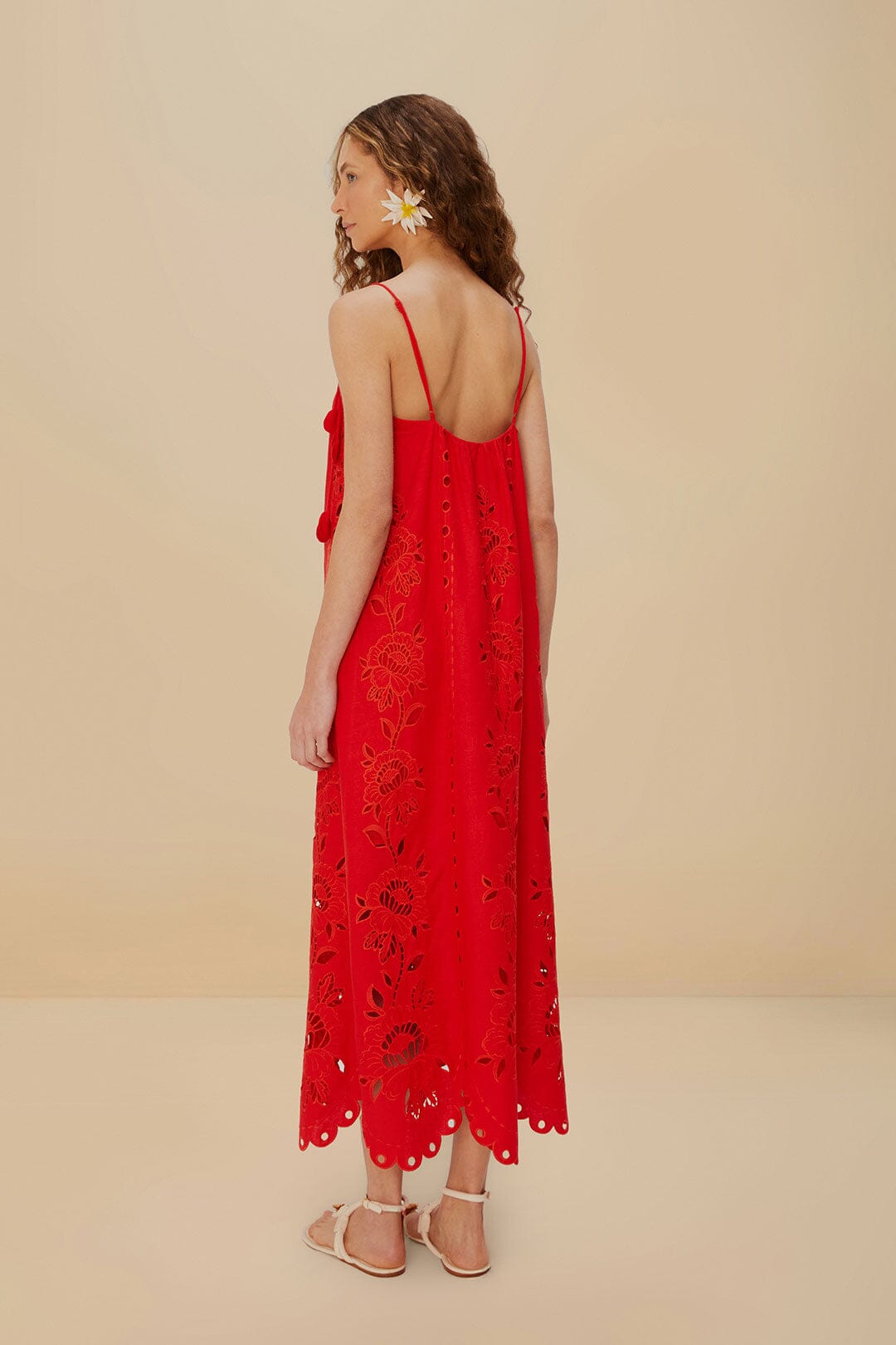 FARM Rio Red Flowers Richelieu LENZING™ ECOVERO™ Euroflax™ Maxi Dress