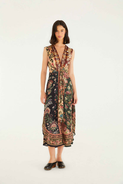 FARM Rio Mixed Winter Garden Lenzing™ Ecovero™ Viscose Sleeveless Maxi Dress | FARM Rio