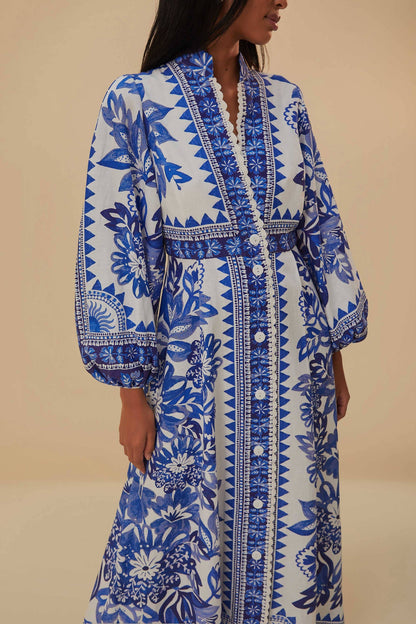 FARM Rio Off-White Flora Tapestry Lenzing™ Ecovero™ Euroflax™ Maxi Dress