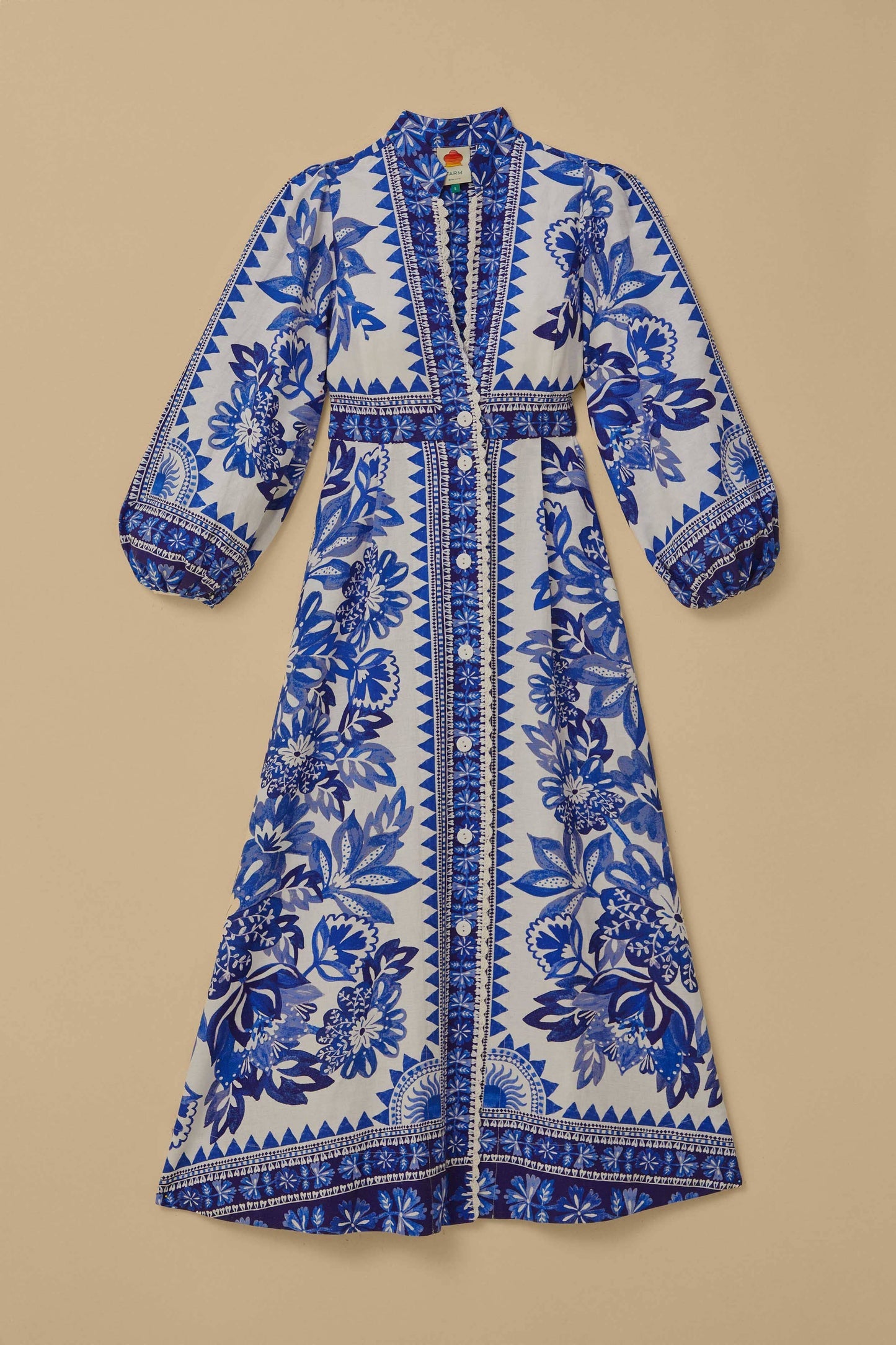 FARM Rio Off-White Flora Tapestry Lenzing™ Ecovero™ Euroflax™ Maxi Dress