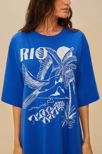 FARM Rio Blue Rio Organic Cotton Maxi Dress