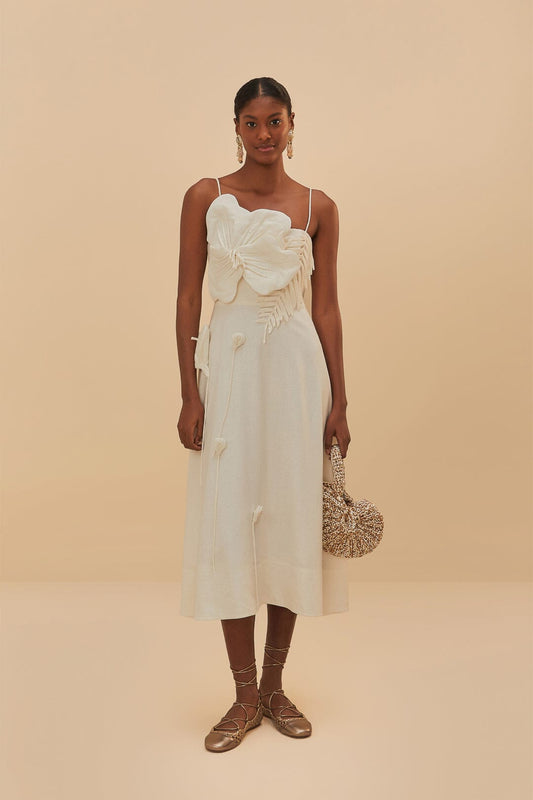 FARM Rio Off-White Garden LENZING™ ECOVERO™ Euroflax™ Midi Dress