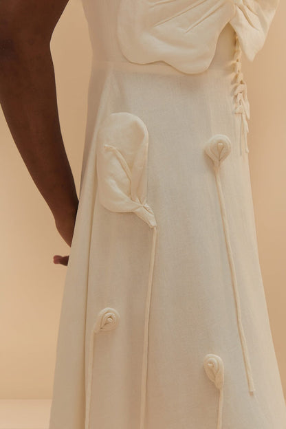 FARM Rio Off-White Garden LENZING™ ECOVERO™ Euroflax™ Midi Dress