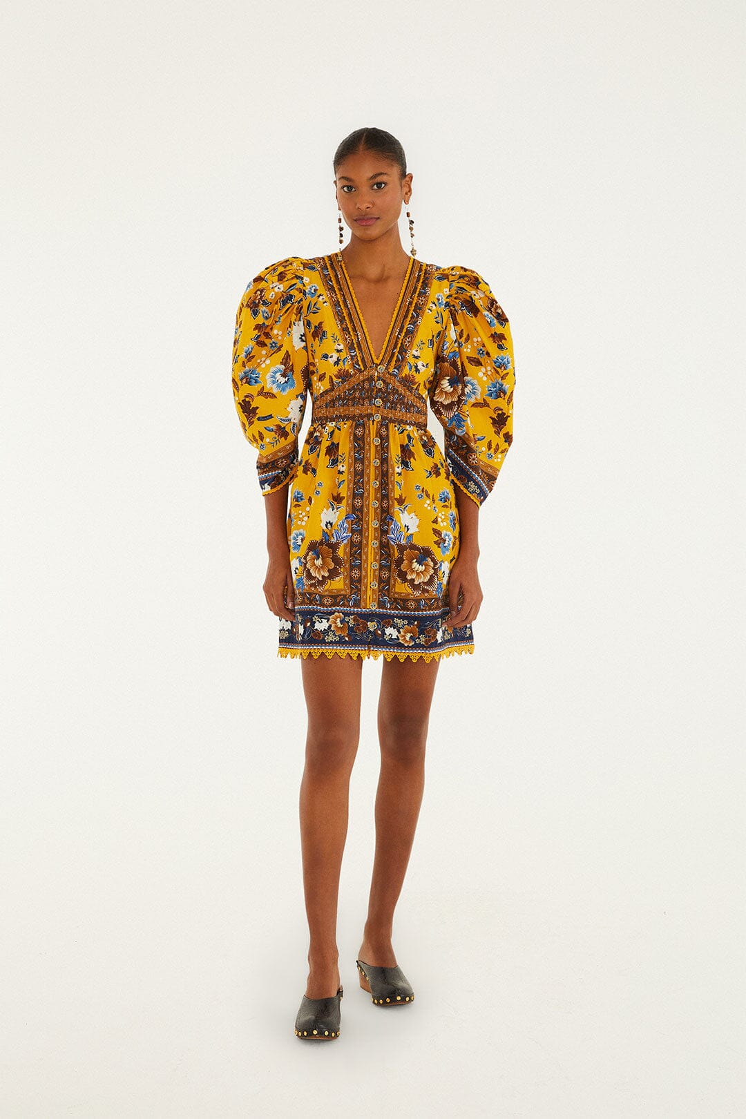 FARM Rio Yellow Flowering Garden Tree Mini Dress | FARM Rio
