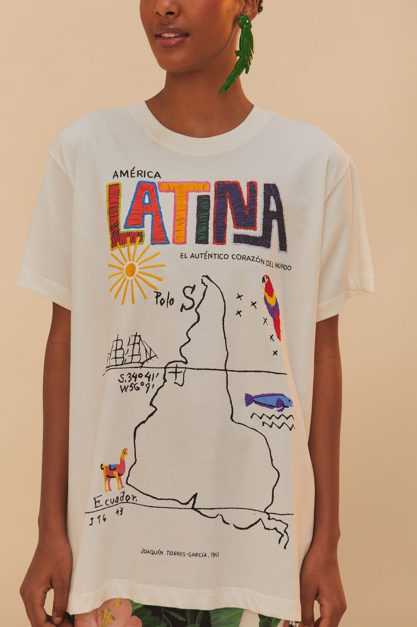 FARM Rio Off-White America Latina Relaxed T-Shirt