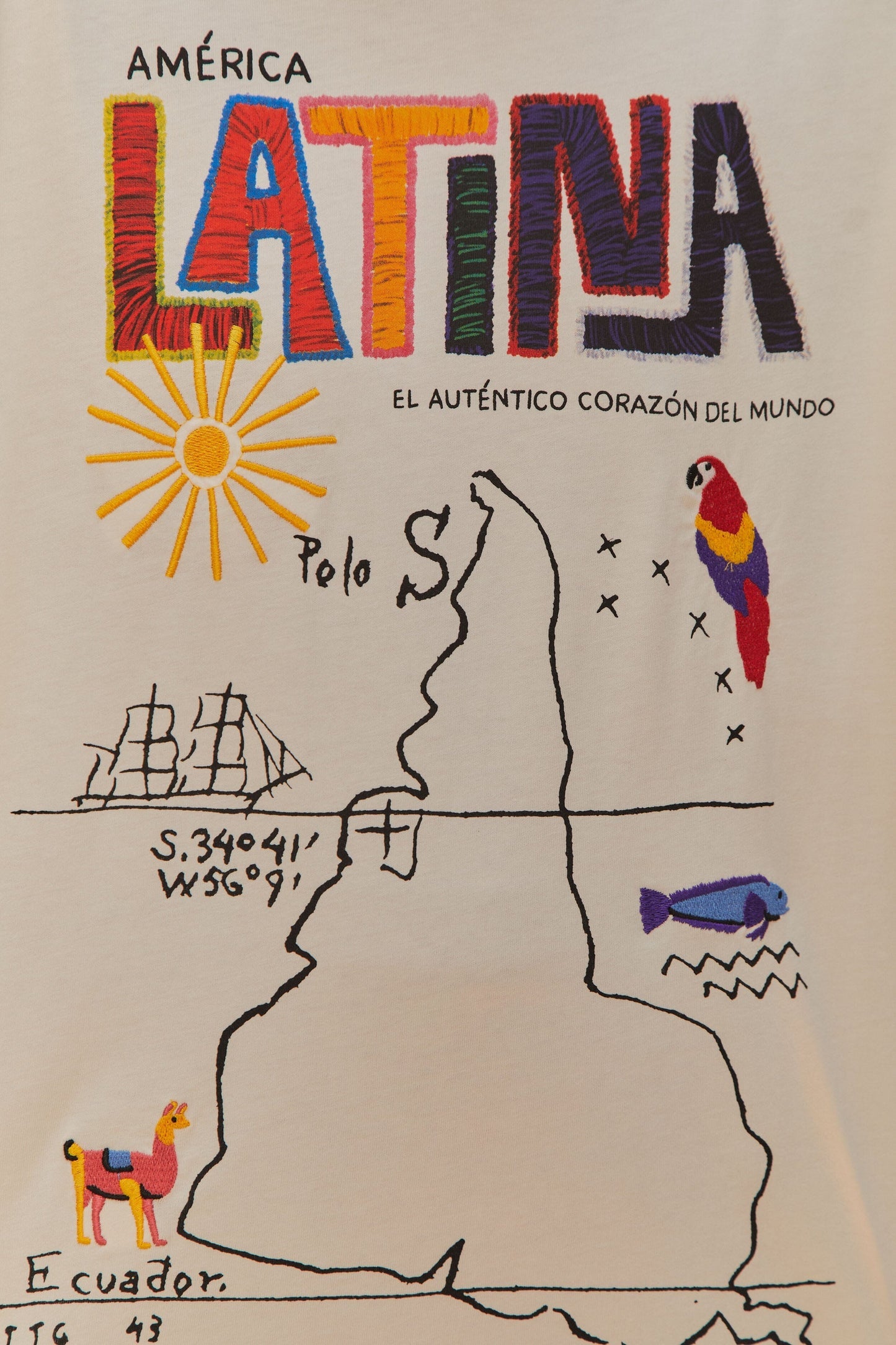 FARM Rio Off-White America Latina Relaxed T-Shirt