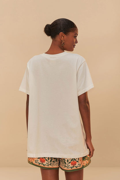 FARM Rio Off-White Banana Cocina Relaxed T-Shirt