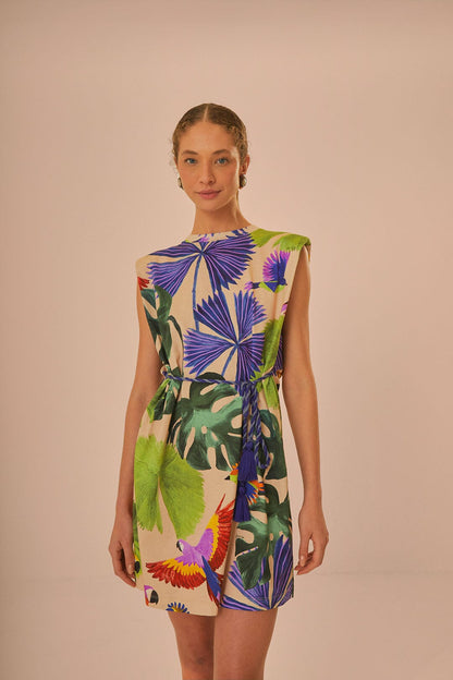 FARM Rio Sand Macaw Jungle Organic Cotton T-Shirt Dress