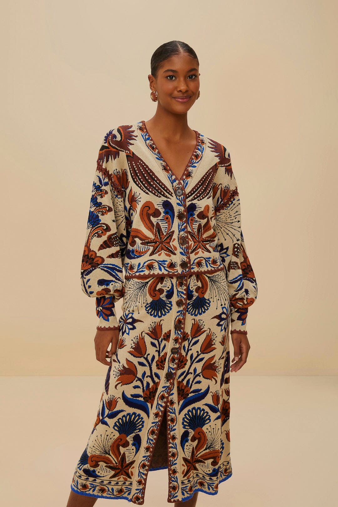 FARM Rio Sand Nature Land Knit Skirt
