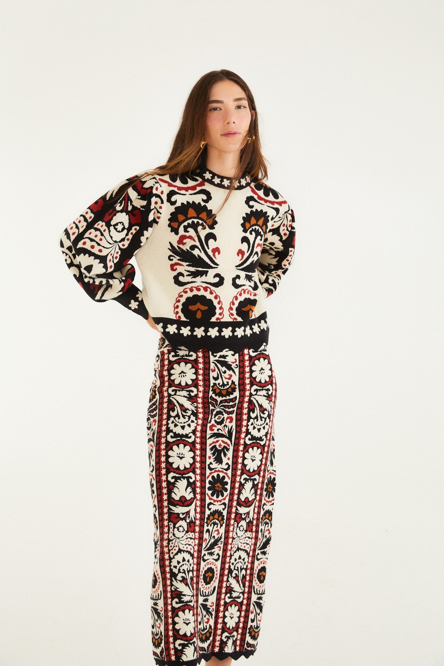 FARM Rio Stripes Winter Tapestry Knit Skirt | FARM Rio