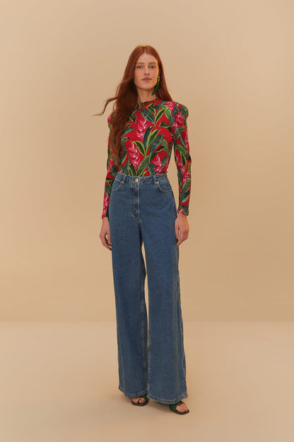 FARM Rio Denim High Waist Pants