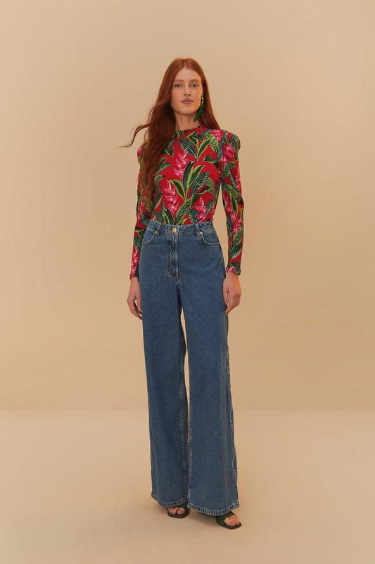 FARM Rio Denim High Waist Pants