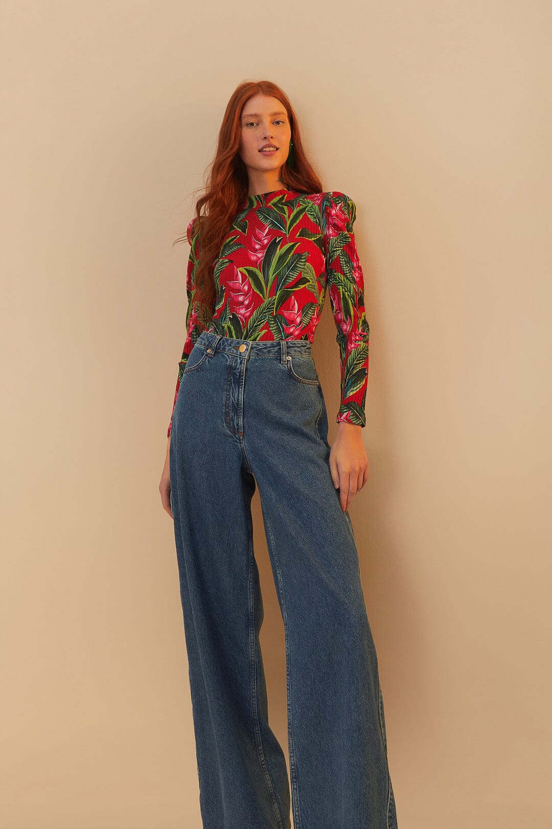 FARM Rio Denim High Waist Pants
