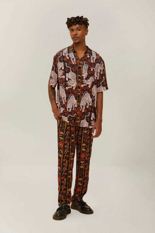 FARM Rio Brown Jungle Stripes LENZING™ ECOVERO™ Viscose Pants