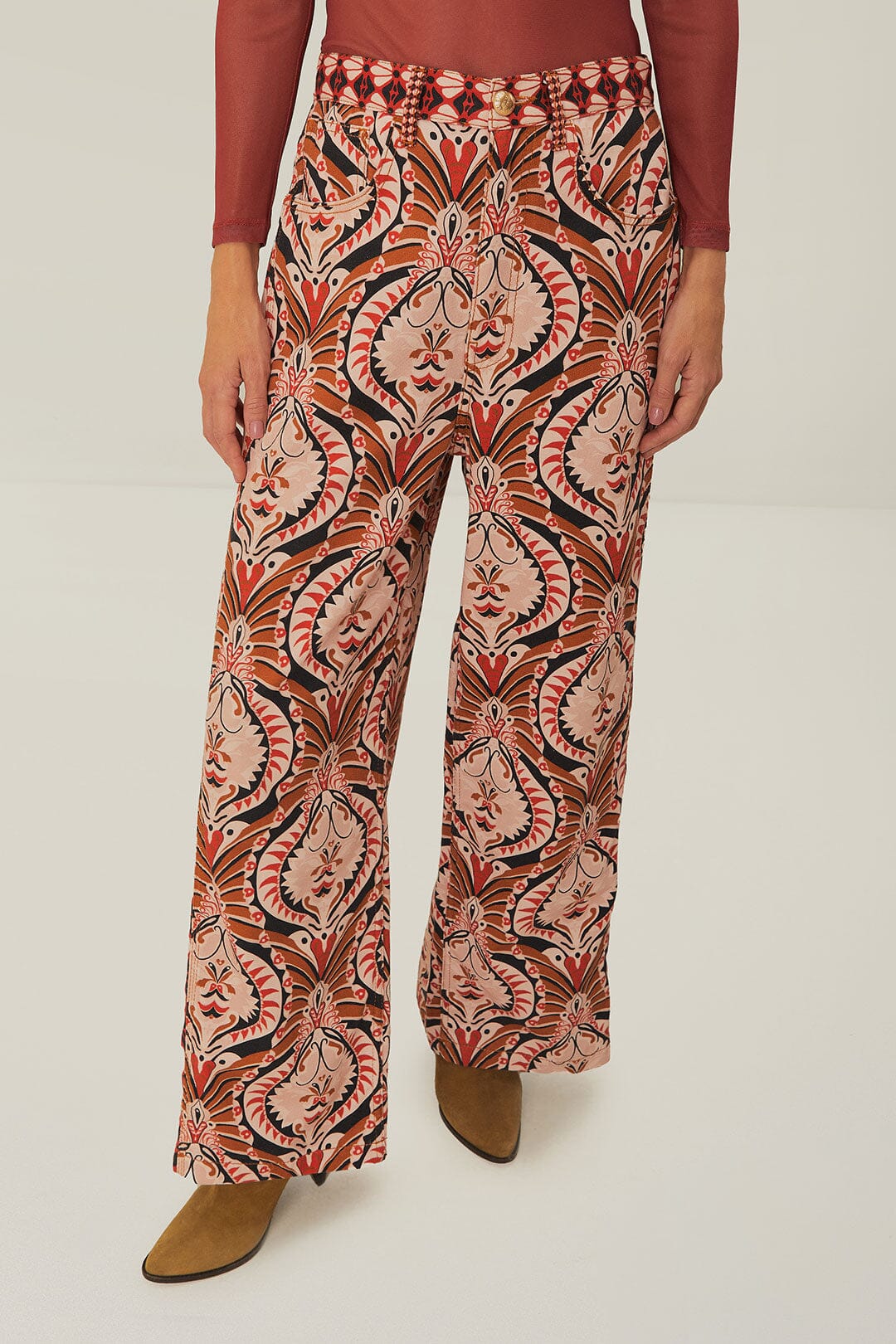 FARM Rio Brown Pineapple Jewelry Pants