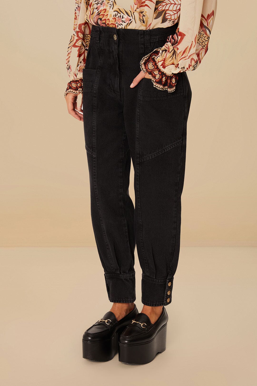 FARM Rio Black Denim Pants