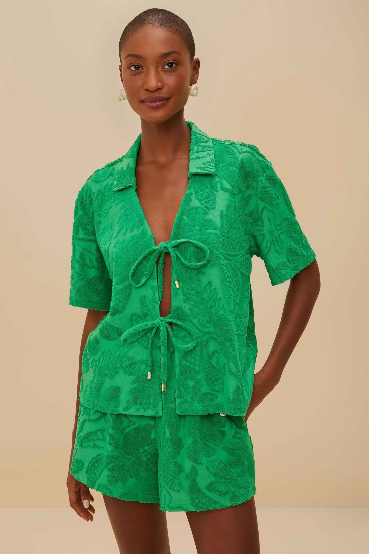 FARM Rio Green River Nature Towel Shorts