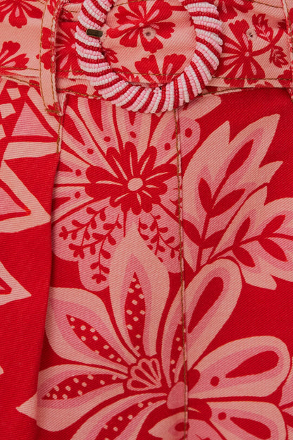 FARM Rio Flora Tapestry Red Shorts