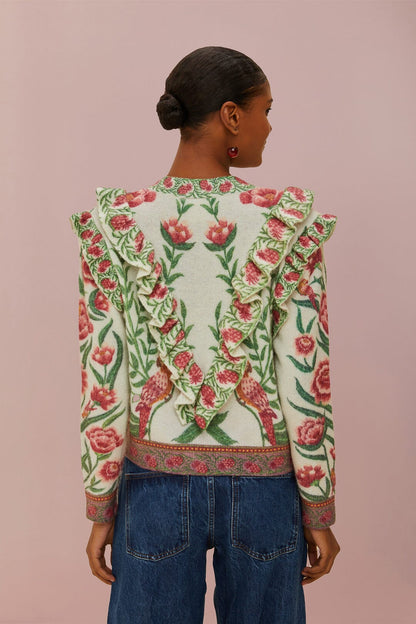 FARM Rio Cream Ainika Delicate Knit Cardigan